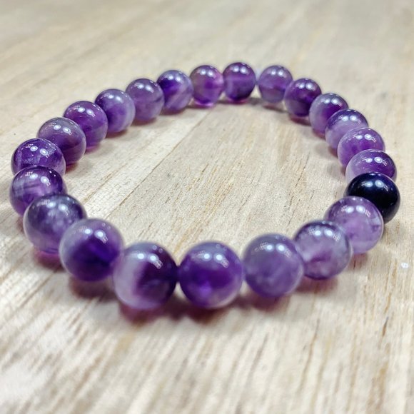 Purple Amethyst Handmade Chakra Stretch Bracelet - Picture 7 of 9